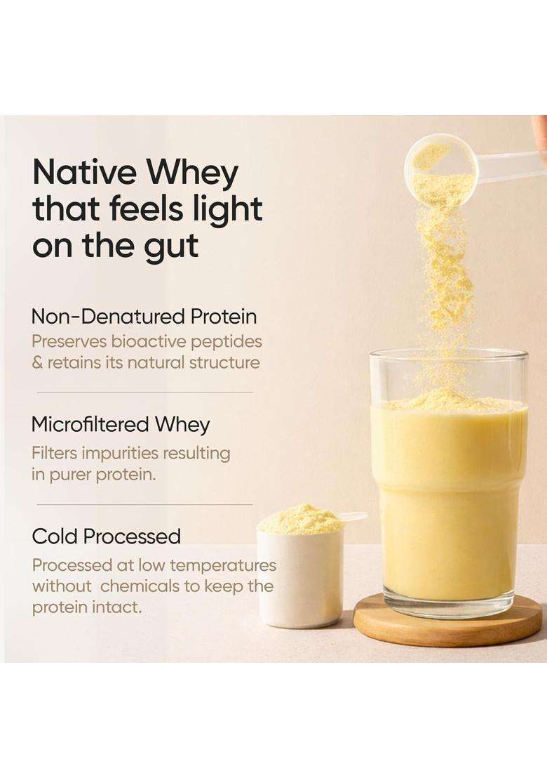 Wellbeing Nutrition Clean Whey Protein Isolate & Concentrate 1Kg Mango - Indya
