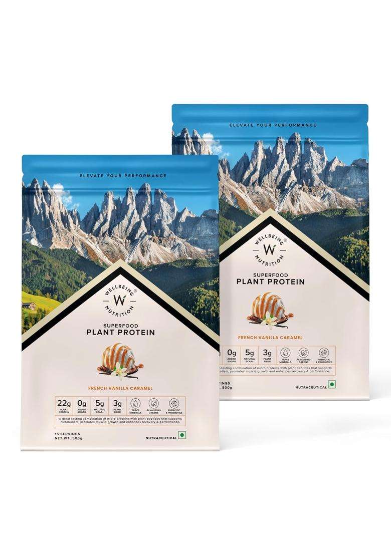 Wellbeing Nutrition Organic Vegan Plant Protein Isolate Powder 22g Protein, 5g Bcaa | Complete Amino Acid Profile | Prebiotics & 3B CFU Probiotics - Indya