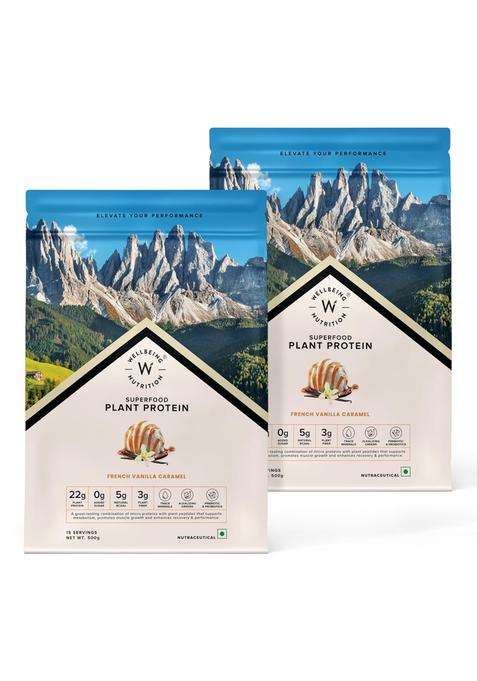 Wellbeing Nutrition Organic Vegan Plant Protein Isolate Powder 22g Protein, 5g Bcaa | Complete Amino Acid Profile | Prebiotics & 3B CFU Probiotics