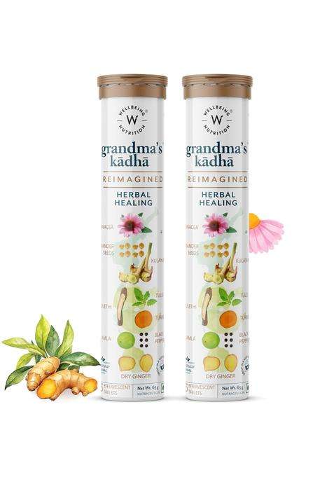 Wellbeing Nutrition Grandma's Kadha- Ayurvedic Kadha Tea (Pack of 2) | Authentic Traditional Formula
