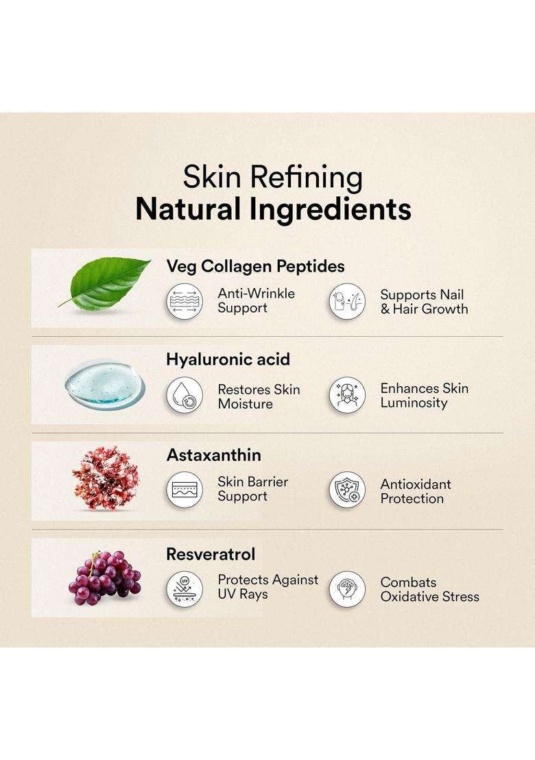 Wellbeing Nutrition Vegan Pro Collagen Peptides Supplement For Skin And Hair 5 g | 100% Plant Based 5 g Collagen, Mixed Berries, 200 g,Powder - Indya