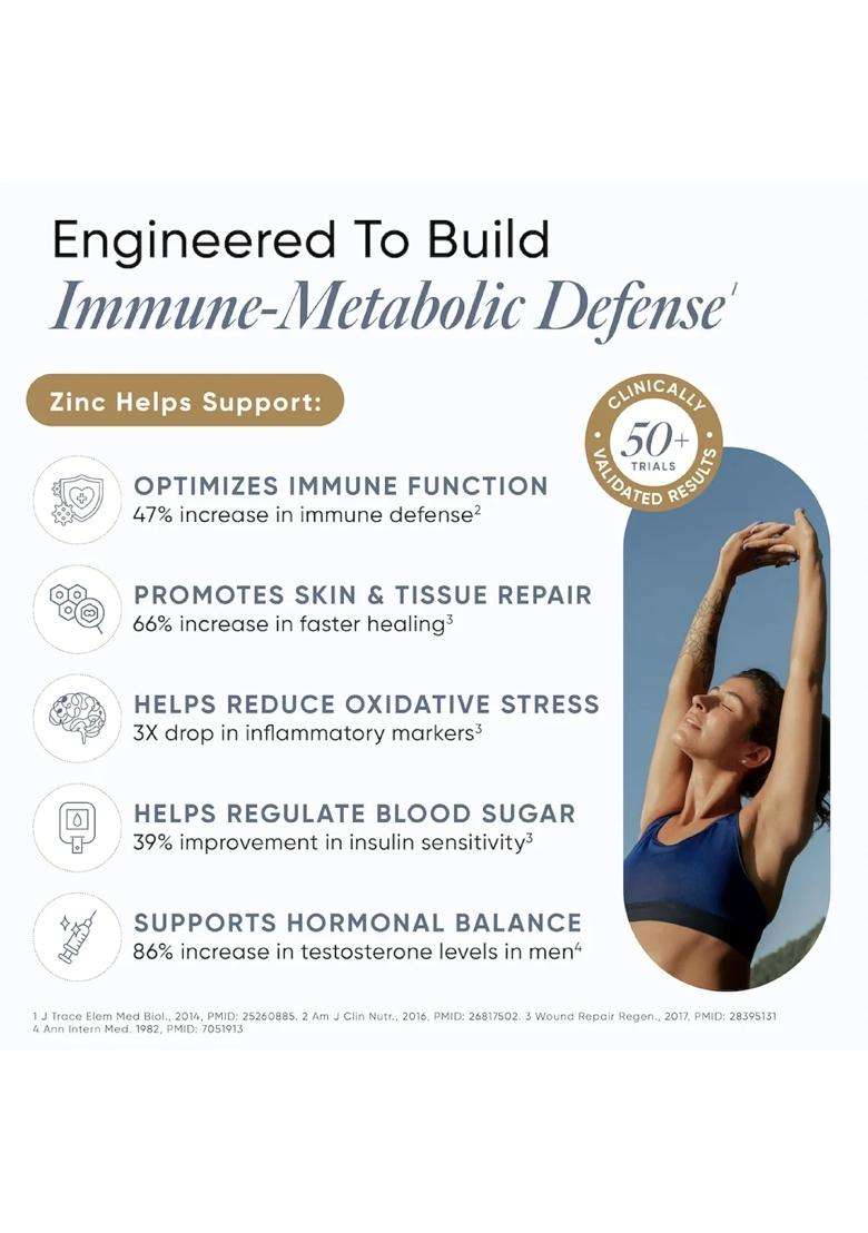 Wellbeing Nutrition Liposomal Zinc Complex 100% RDA 60 Capsules | Chelated Zinc Picolinate, Glycinate & Citrate With Quercetin, Vitamin C, Copper - Indya