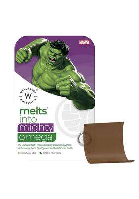 Wellbeing Nutrition Marvel Melts Vegan Omega 3 EPA & DHA for Kids | Lutein, Vitamin E | Supports Brain Development, Concentration, Eye & Heart Health