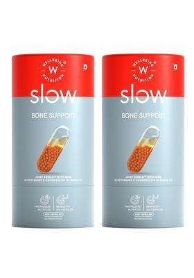 Wellbeing Nutrition Slow Bone & Joint Support Capsule for Men and Women 60 Capsules (Pack of 2) | Bone & Joint Vitamin Supplement