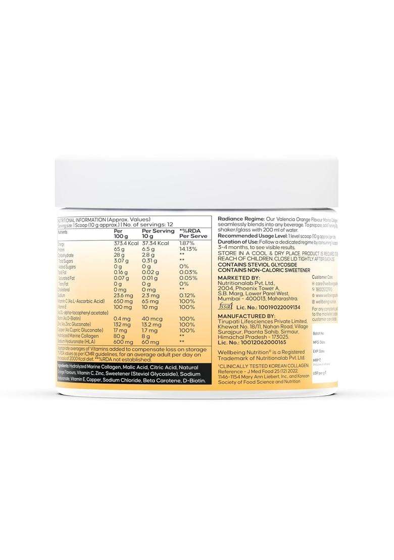 Wellbeing Nutrition Pure Korean Marine Collagen Peptides Supplement for Skin, Hair, Nails & Joints 8 g | Clinically Proven - Indya