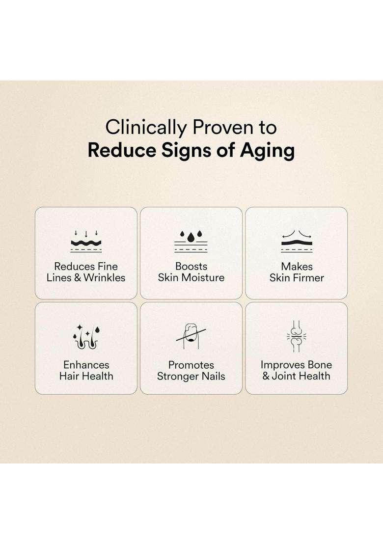Wellbeing Nutrition Pure Korean Marine Collagen Peptides Supplement for Skin, Hair, Nails & Joints 8 g | Clinically Proven - Indya