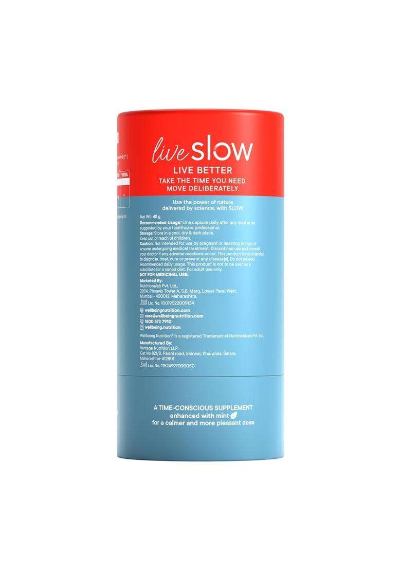 Wellbeing Nutrition Slow Cholesterol Control With Clinically Proven Corowise & Vegapure 60 Capsules | Plant Sterols | Triglycerides Support - Indya