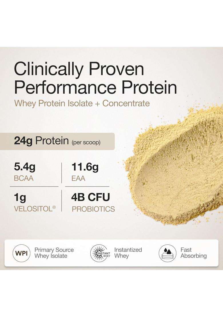 Wellbeing Nutrition Clean Whey Protein Isolate + Concentrate (Mango) Box of 6 Sachets | 24g Protein, 11.6g EAA, 5.4g Bcaa 213g - Indya
