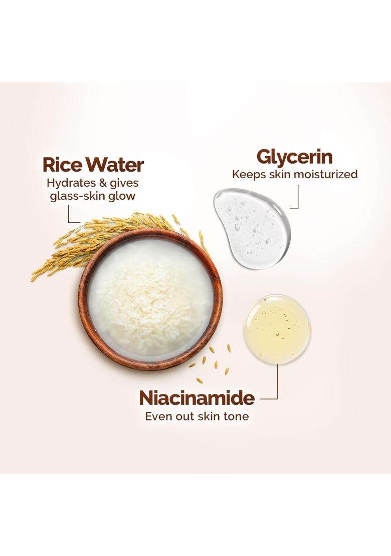 Mamaearth Rice Dewy Bright Face Wash With Rice Water & Niacinamide for Glass Skin 150 ml x 2 | For Hydrated & Even skin Tone | Glowing & Brightening - Indya