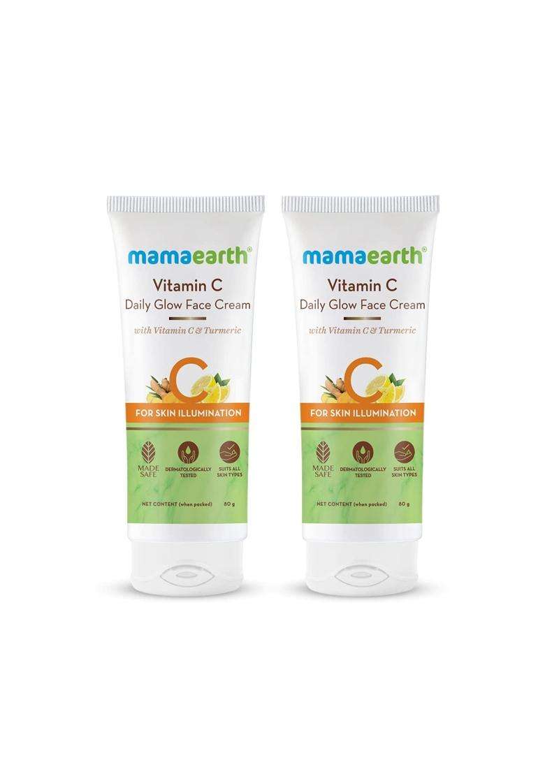 Mamaearth Vitamin C Daily Glow Face Cream With Vitamin C & Turmeric for Skin Illumination 160 g (Pack of 2) - Indya
