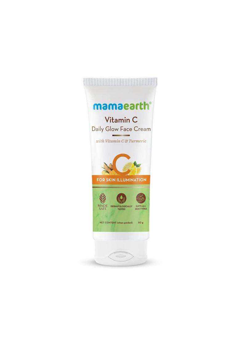 Mamaearth Vitamin C Daily Glow Face Cream With Vitamin C & Turmeric For Skin Illumination 80 g - Indya