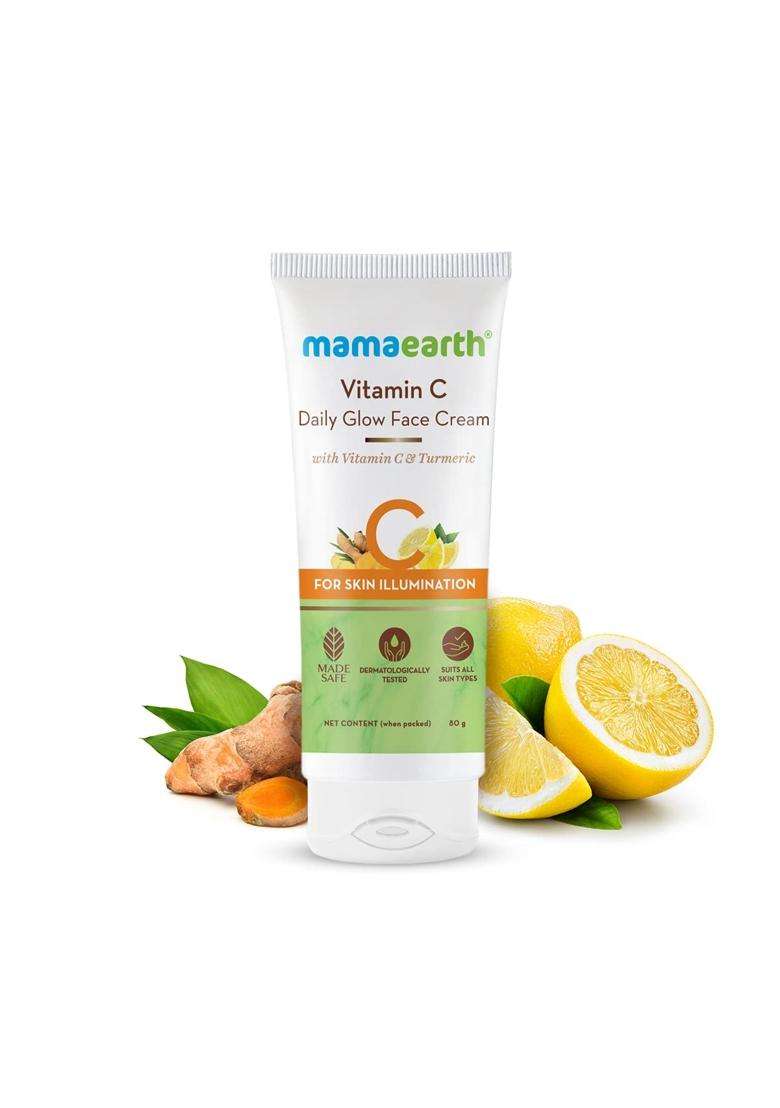 Mamaearth Vitamin C Daily Glow Face Cream With Vitamin C & Turmeric For Skin Illumination 80 g - Indya