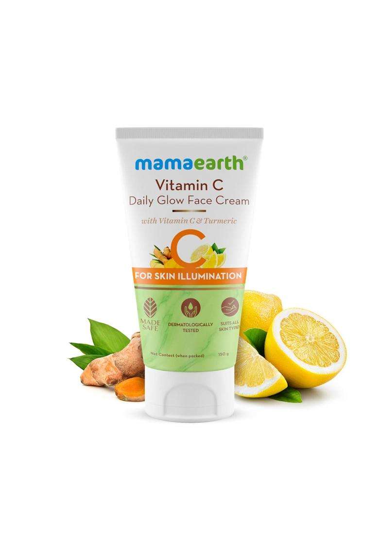 Mamaearth Vitamin C Daily Glow Face Cream With Vitamin C & Turmeric for Skin Illumination 150 g - Indya