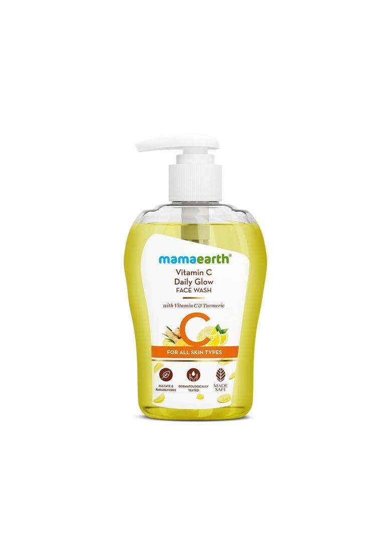 Mamaearth Vitamin C Face Wash for Women & Men 250 ml- Toxin-Free & Oil-Free Face Wash for Acne-Prone, Dry & Oily Skin | Illuminates Skin - Indya