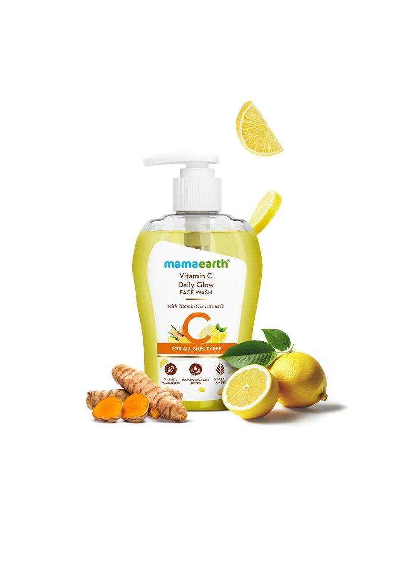 Mamaearth Vitamin C Face Wash for Women & Men 250 ml- Toxin-Free & Oil-Free Face Wash for Acne-Prone, Dry & Oily Skin | Illuminates Skin - Indya
