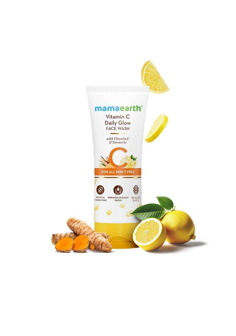 Mamaearth Vitamin C Face Wash with Vitamin C and Turmeric for Skin Illumination 100 ml | Brightens skin | Evens Tone | Makes skin Glow - Indya