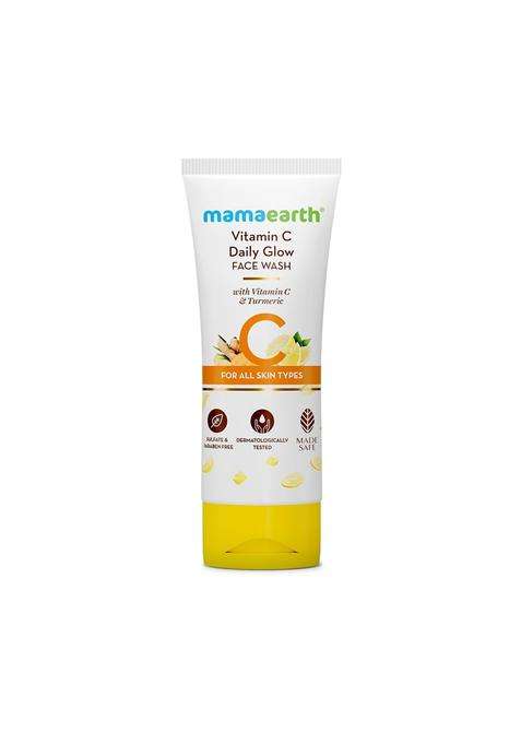 Mamaearth Vitamin C Face Wash with Vitamin C and Turmeric for Skin Illumination 100 ml | Brightens skin | Evens Tone | Makes skin Glow