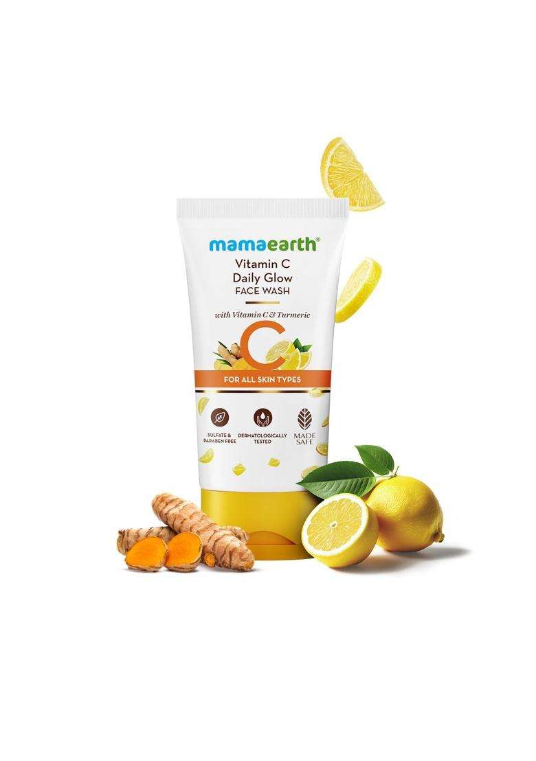 Mamaearth Vitamin C Face Wash with Vitamin C and Turmeric for Skin Illumination 150 ml | Skin Brightening | For Natural Glow | Even Skin Tone - Indya