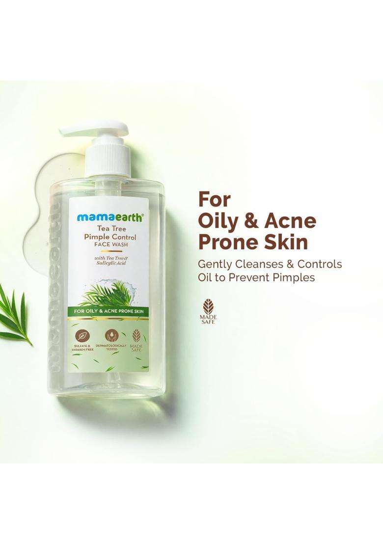 Mamaearth Tea Tree Pimple Control, Anti Acne Face Wash with Salicylic for Oily & Acne-Prone Skin 250 ml | Crafted with Tea Tree & Salicylic Acid - Indya
