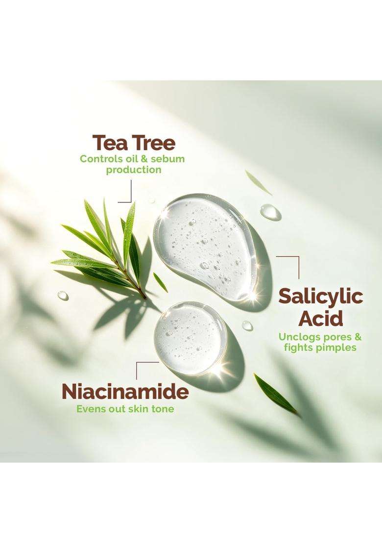 Mamaearth Tea Tree Pimple Control, Anti Acne Face Wash with Salicylic for Oily & Acne-Prone Skin 250 ml | Crafted with Tea Tree & Salicylic Acid - Indya