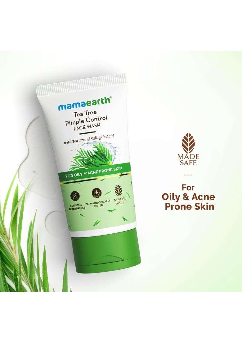 Mamaearth Tea Tree Pimple Control, Anti Acne Face Wash with Tea Tree & Salicylic for Oily & Acne-Prone Skin 150 ml | Controls Oil to Prevent Pimples - Indya