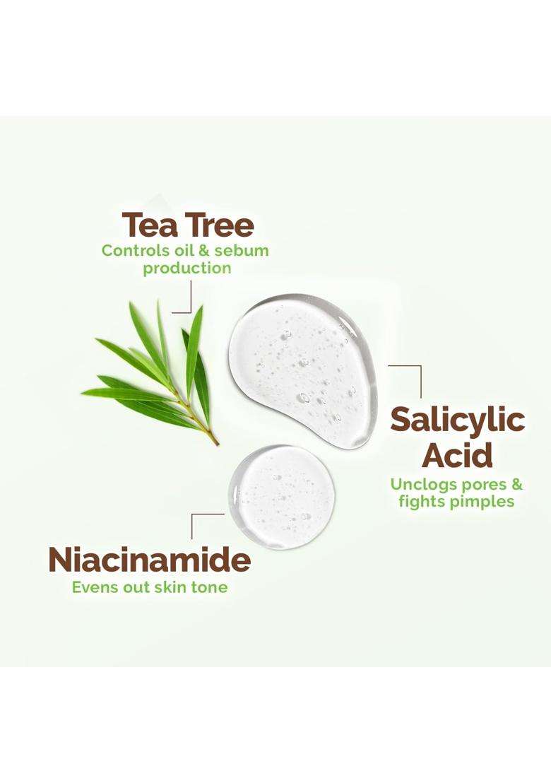 Mamaearth Tea Tree Pimple Control, Anti Acne Face Wash with Tea Tree & Salicylic for Oily & Acne-Prone Skin 100 ml | Controls Oil to Prevent Pimples - Indya