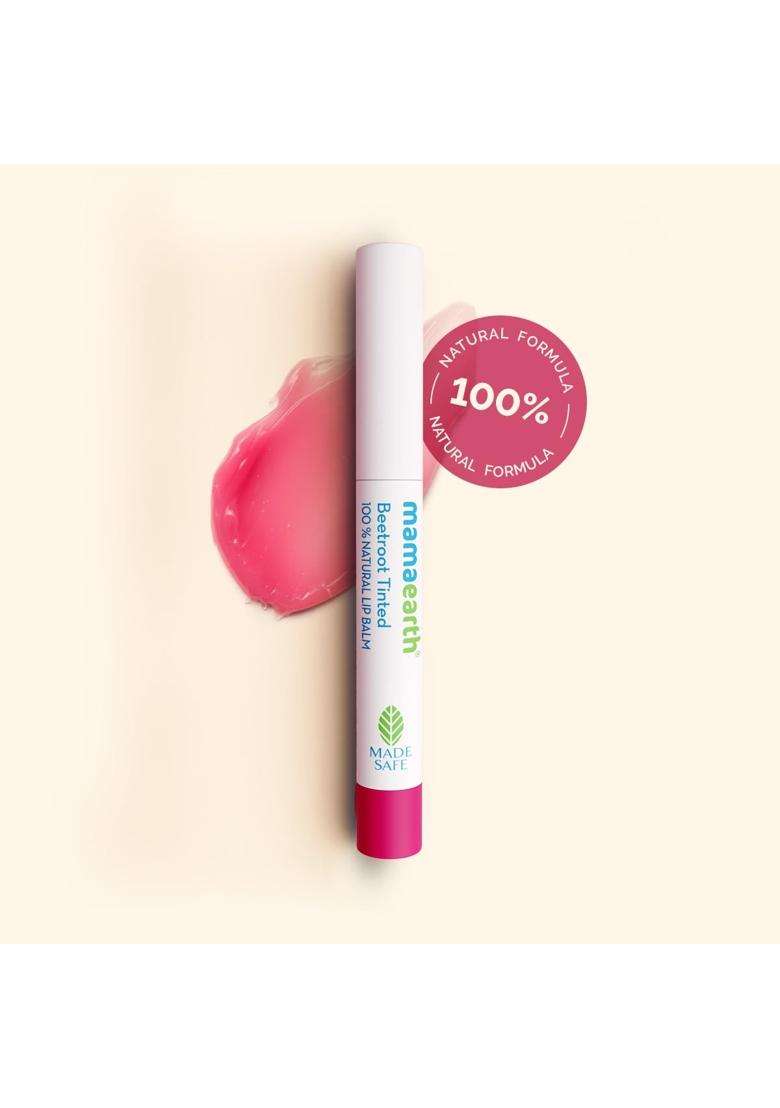 Mamaearth Beetroot Tinted 100% Natural Lip Balm with Beetroot & Beeswax for 12h Moisturized Lips 2 g - Indya