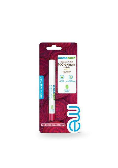 Mamaearth Beetroot Tinted 100% Natural Lip Balm with Beetroot & Beeswax for 12h Moisturized Lips 2 g