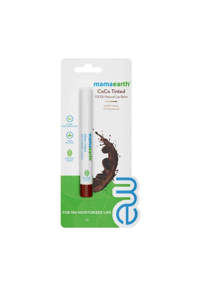 Mamaearth CoCo Tinted 100% Natural Lip Balm for women, with Cocoa and Vitamin E 2 g - Indya