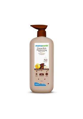 Mamaearth Cocoa Rich Moisturizing Body Lotion with Cocoa Butter & VitaminE for Deep 48H Moisturization 400 ml For Very Dry Skin | 100% Natural Butter