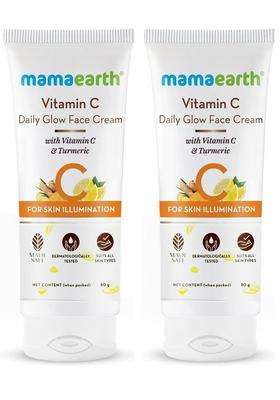 Mamaearth Vitamin C Daily Glow Face Cream With Vitamin C & Turmeric For Skin Illumination 80 g (Pack of 2)