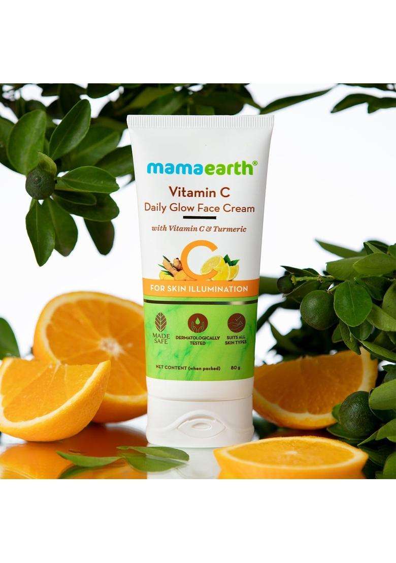 Mamaearth Vitamin C Daily Glow Face Cream With Vitamin C & Turmeric For Skin Illumination 80 g (Pack of 2) - Indya