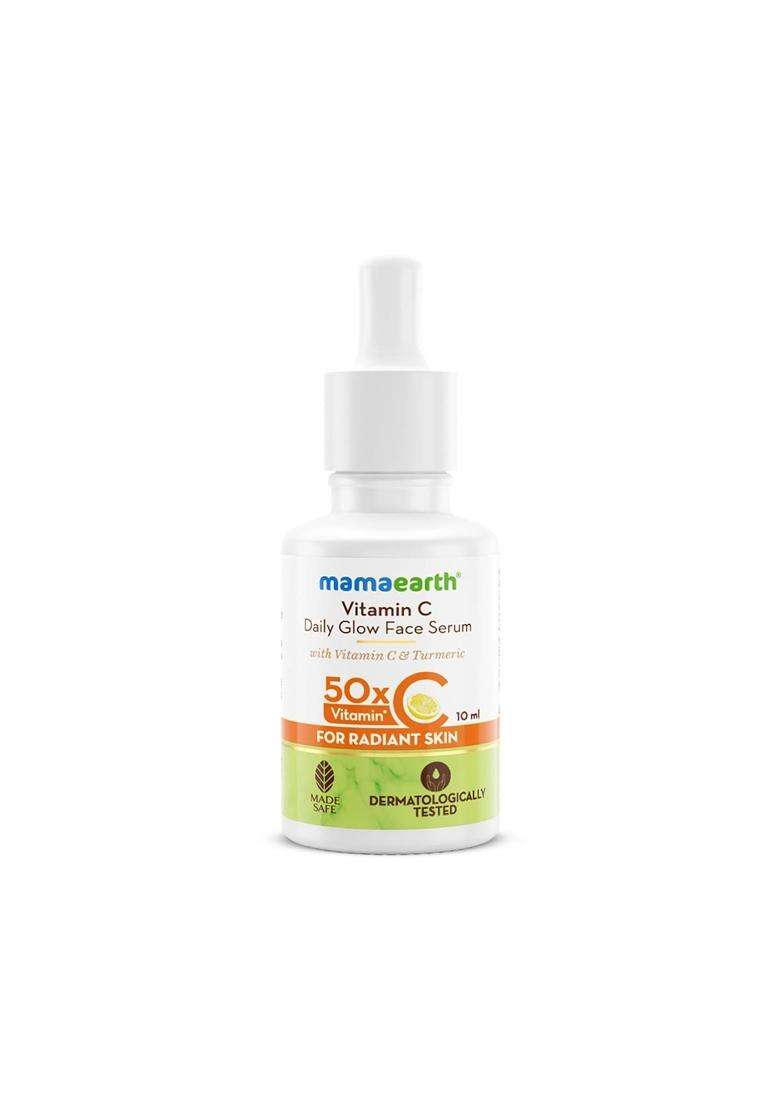 Mamaearth Vitamin C Daily Glow Face Serum for Men & Women 10 ml | Vitamin C Serum for Glowing Skin, Oily Skin & Dark Spots, With 50x Vitamin C -10 ml - Indya
