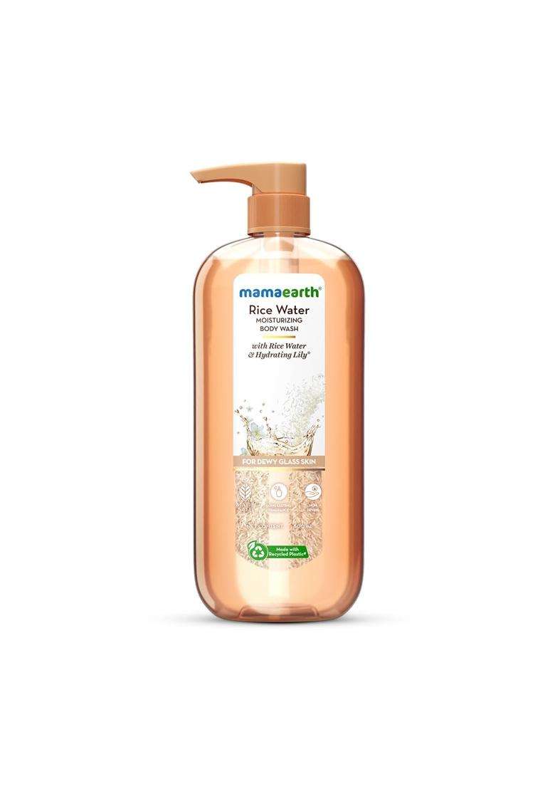 Mamaearth Rice Water Moisturizing Body Wash with Rice Water & Hydrating Lily Scent for Dewy Glass Skin 500 ml | Intensely Moisturizes | Gentle - Indya