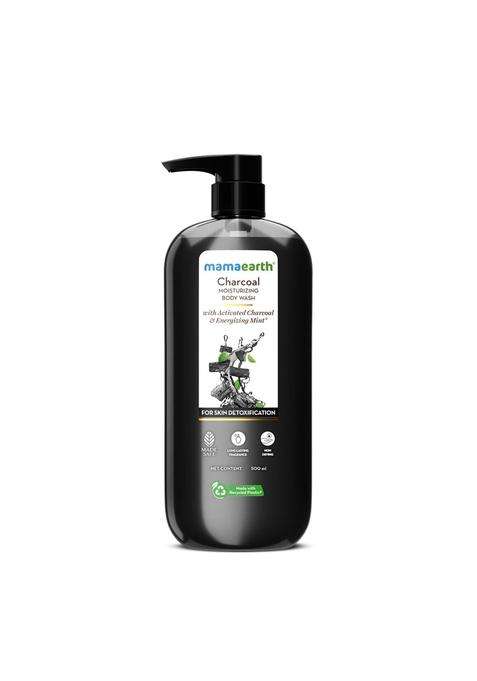Mamaearth Charcoal Moisturizing Body Wash with Activated Charcoal & Energizing Mint Scent for Skin Detoxification-500 ml | Deeply Cleanses