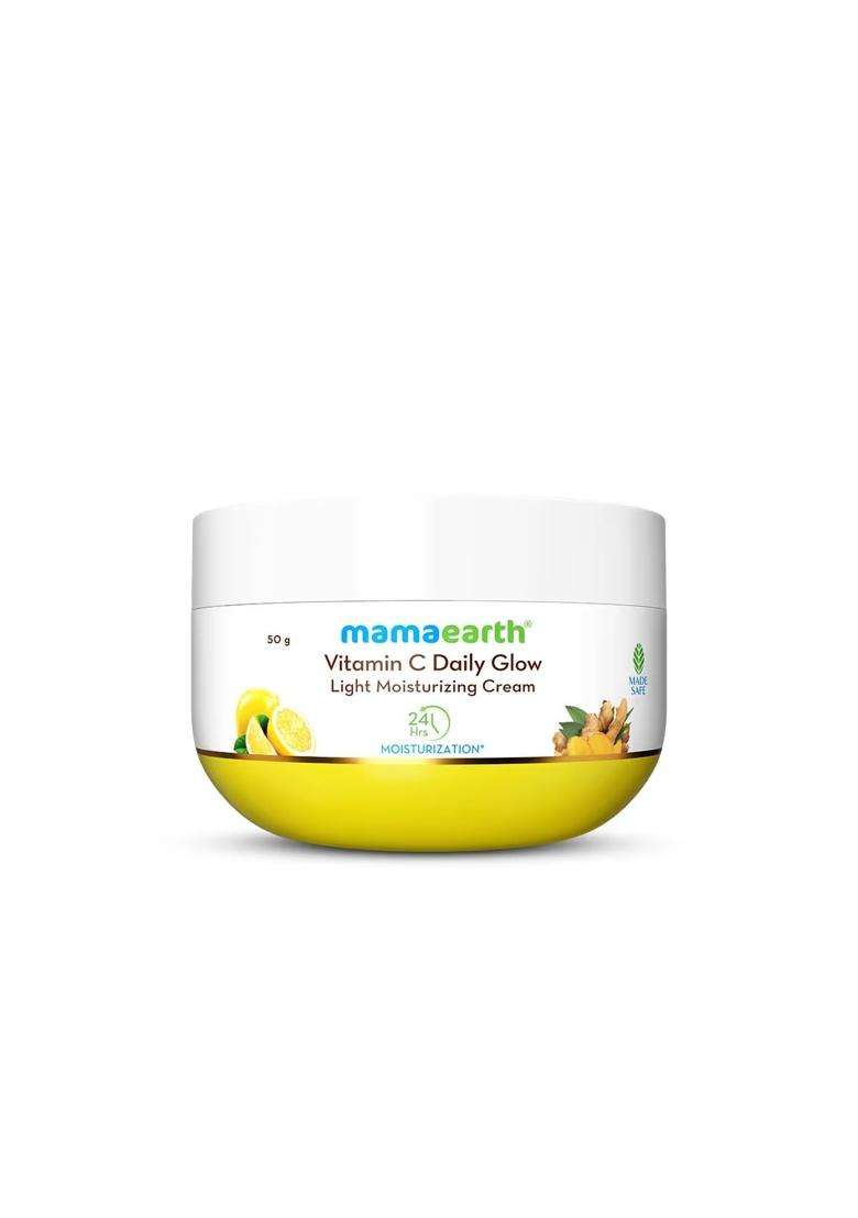 Mamaearth Vitamin C Daily Glow Light Moisturizing Cream with Turmeric & Vitamin C for Skin Brightening 50 g | 24 Hrs Long-lasting Moisturization - Indya