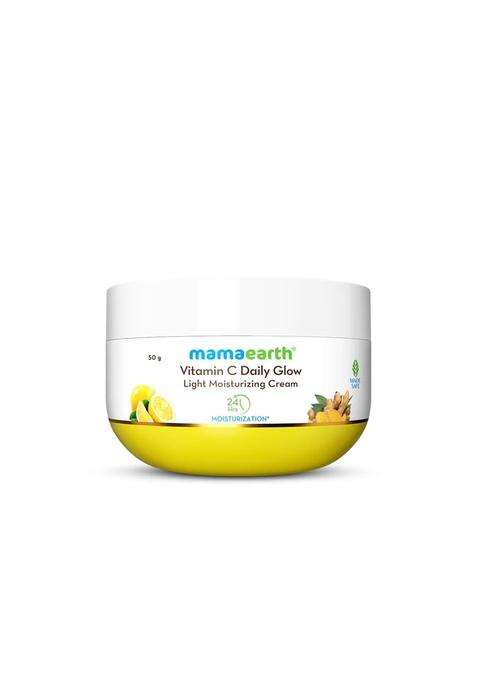 Mamaearth Vitamin C Daily Glow Light Moisturizing Cream with Turmeric & Vitamin C for Skin Brightening 50 g | 24 Hrs Long-lasting Moisturization