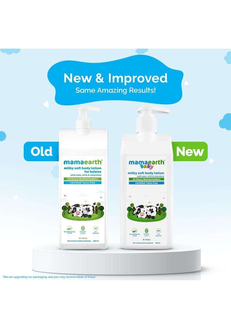 Mamaearth Milky Soft Body Lotion with Oats, Milk & Calendula 400 ml - Indya
