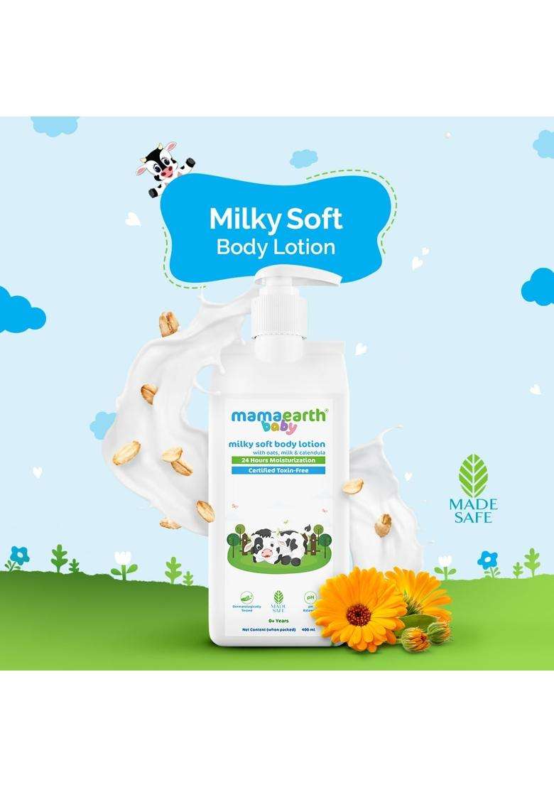 Mamaearth Milky Soft Body Lotion with Oats, Milk & Calendula 400 ml - Indya