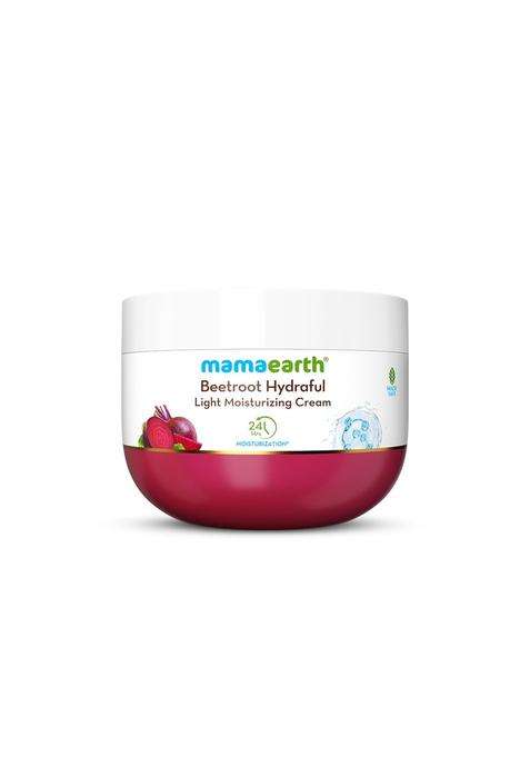 Mamaearth Beetroot Hydraful Light Moisturizing Cream with Beetroot & Hyaluronic Acid 200 g | For Hydrated Pink Glow | For Face, Hand & Body