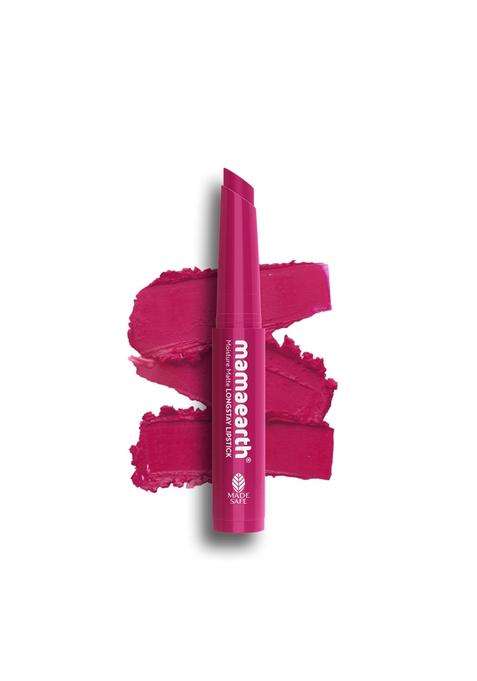 Mamaearth Moisture Matte Longstay Mini Lipstick with Avocado Oil & Vitamin E for 12 Hour Long Stay- 12 Berrylicious Magenta- 0.7 g