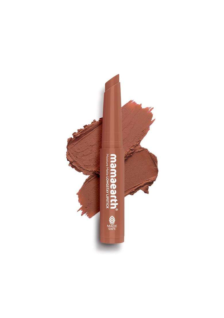 Mamaearth Moisture Matte Longstay Mini Lipstick with Avocado Oil & Vitamin E for 12 Hour Long Stay-04 Cinnamon Nude 0.7 g - Indya