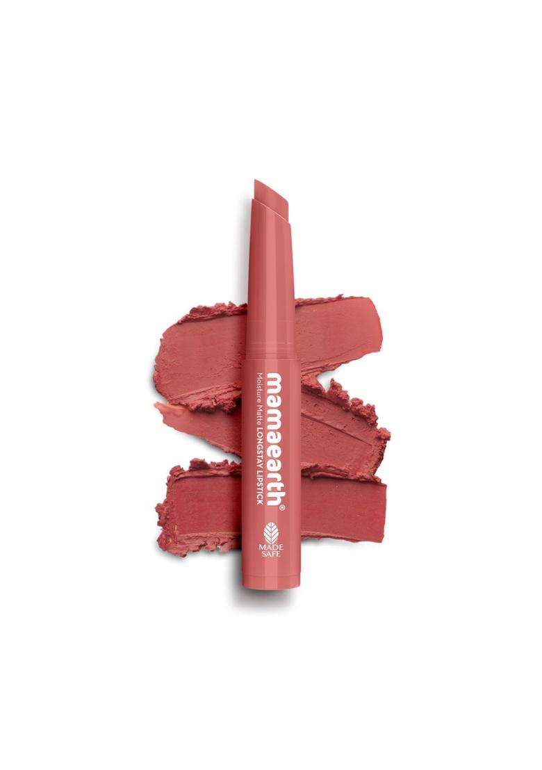 Mamaearth Moisture Matte Longstay Mini Lipstick with Avocado Oil & Vitamin E for 12 Hour Long Stay- 05 0.7 g | Bubblegum Nude - Indya