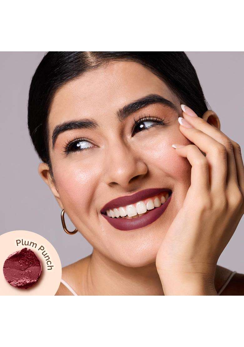 Mamaearth Moisture Matte Longstay Mini Lipstick with Avocado Oil & Vitamin E for 12 Hour Long Stay-02 Plum Punch 0.7 g - Indya