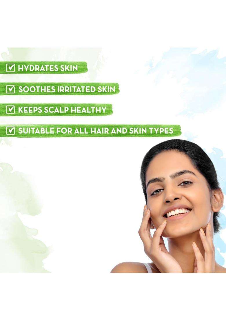 Mamaearth Aloe Vera Gel with Pure Aloe Vera & Vitamin E for Skin and Hair 300 ml (Pack of 2) | Hydrates Skin | Soothes Irritated Skin - Indya