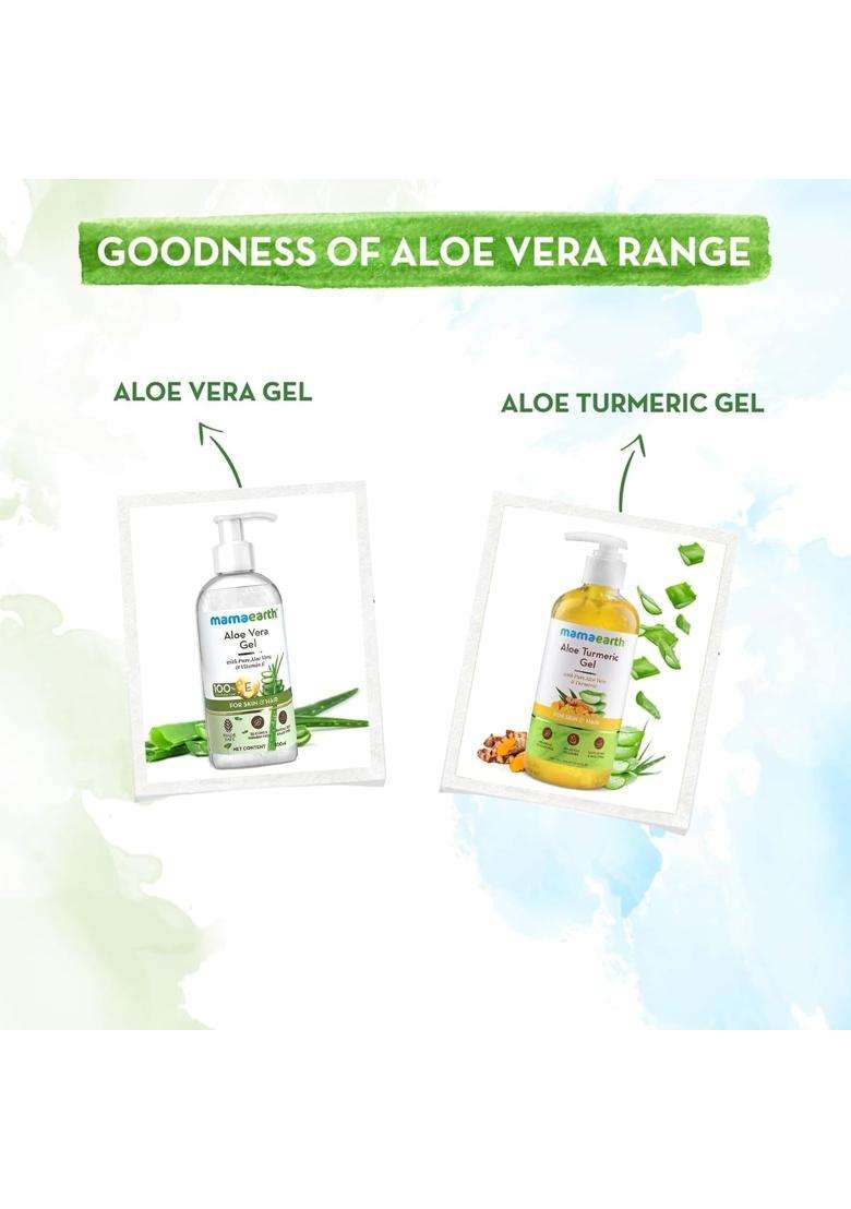 Mamaearth Aloe Vera Gel for Skin & Hair 300 ml | With Pure Aloe Vera & Vitamin E | Hydrates Skin | Soothes Irritated Skin | Keeps Scalp Healthy - Indya