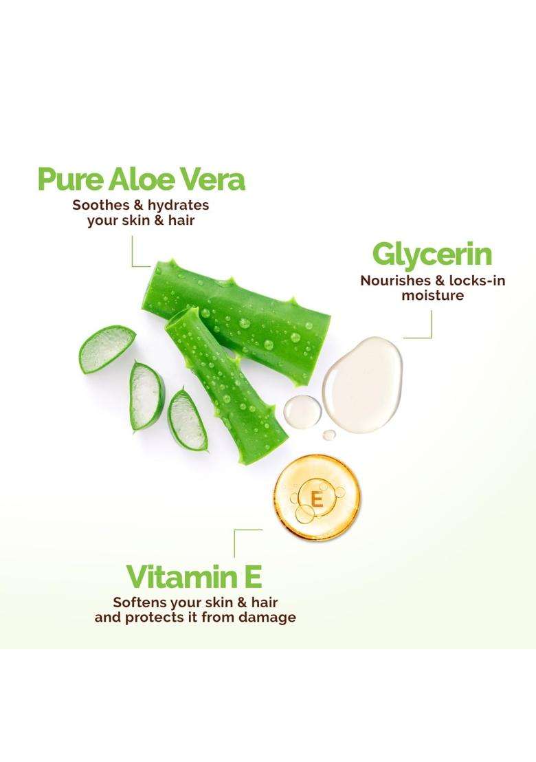 Mamaearth Aloe Vera Gel with 100% Pure & Natural Aloe Vera & Vitamin E for Skin & Hair 150 ml | Hydrates, Moisturizes skin | Soothes Irritated Skin - Indya