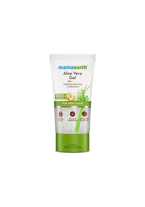 Mamaearth Aloe Vera Gel with 100% Pure & Natural Aloe Vera & Vitamin E for Skin & Hair 150 ml | Hydrates, Moisturizes skin | Soothes Irritated Skin