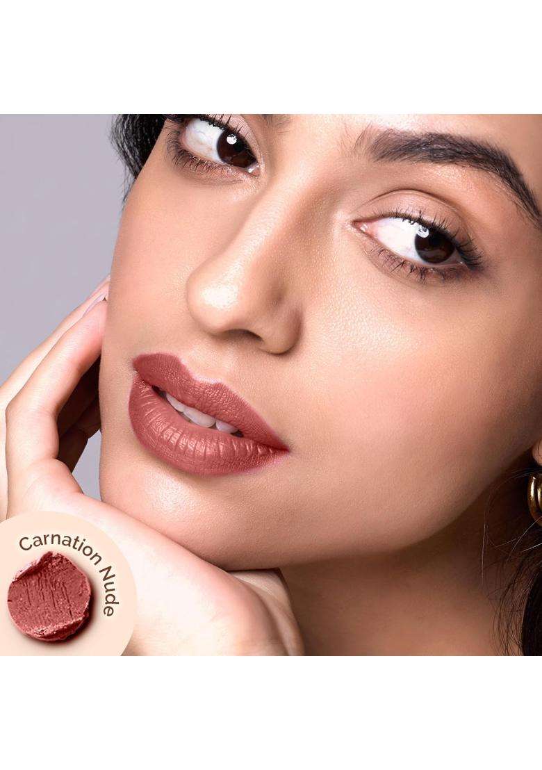 Mamaearth Moisture Matte Longstay Lipstick with Avocado Oil & Vitamin E for 12 Hour Long Stay-01 Carnation Nude 2 g - Indya