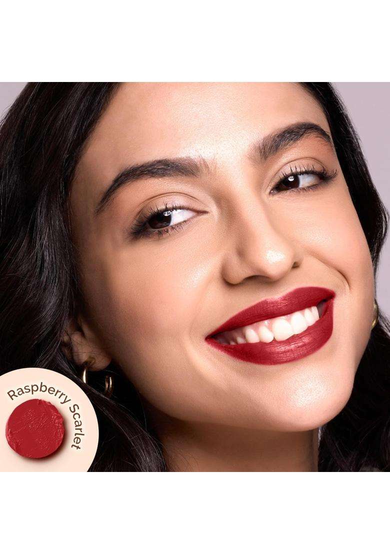 Mamaearth Moisture Matte Longstay Lipstick Raspberry Scarlet, 2 g - Indya